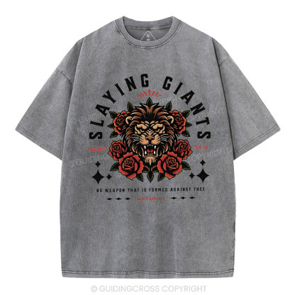 Slaying Giants Christian Washed T-Shirt