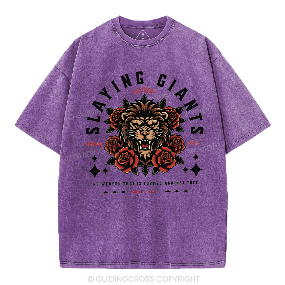 Slaying Giants Christian Washed T-Shirt
