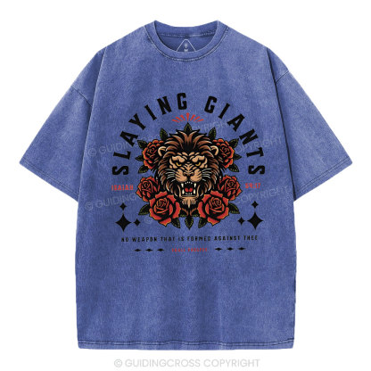 Slaying Giants Christian Washed T-Shirt