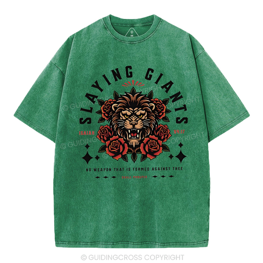 Slaying Giants Christian Washed T-Shirt
