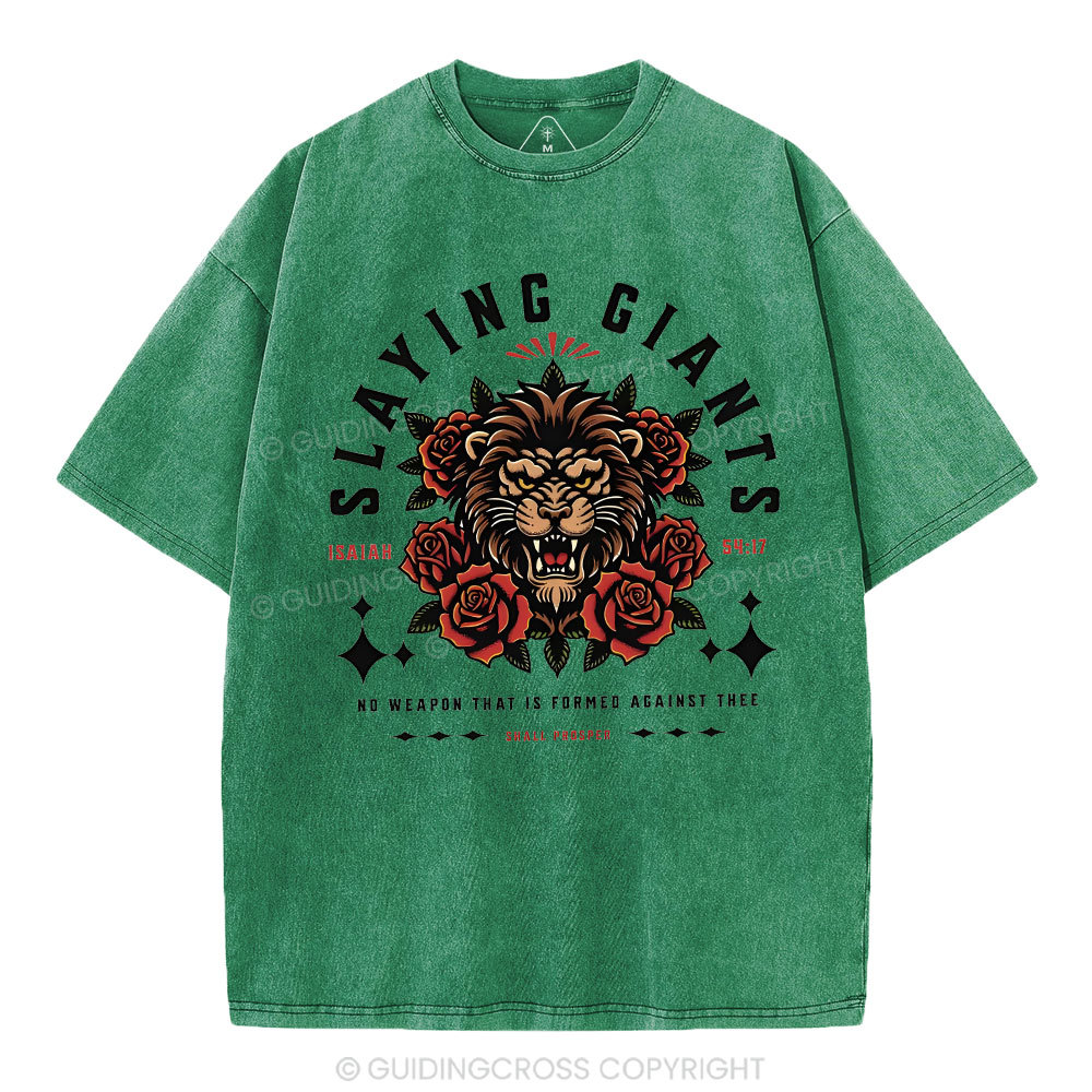 Slaying Giants Christian Washed T-Shirt