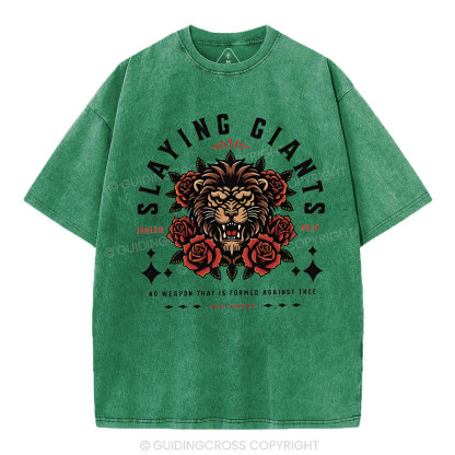 Slaying Giants Christian Washed T-Shirt