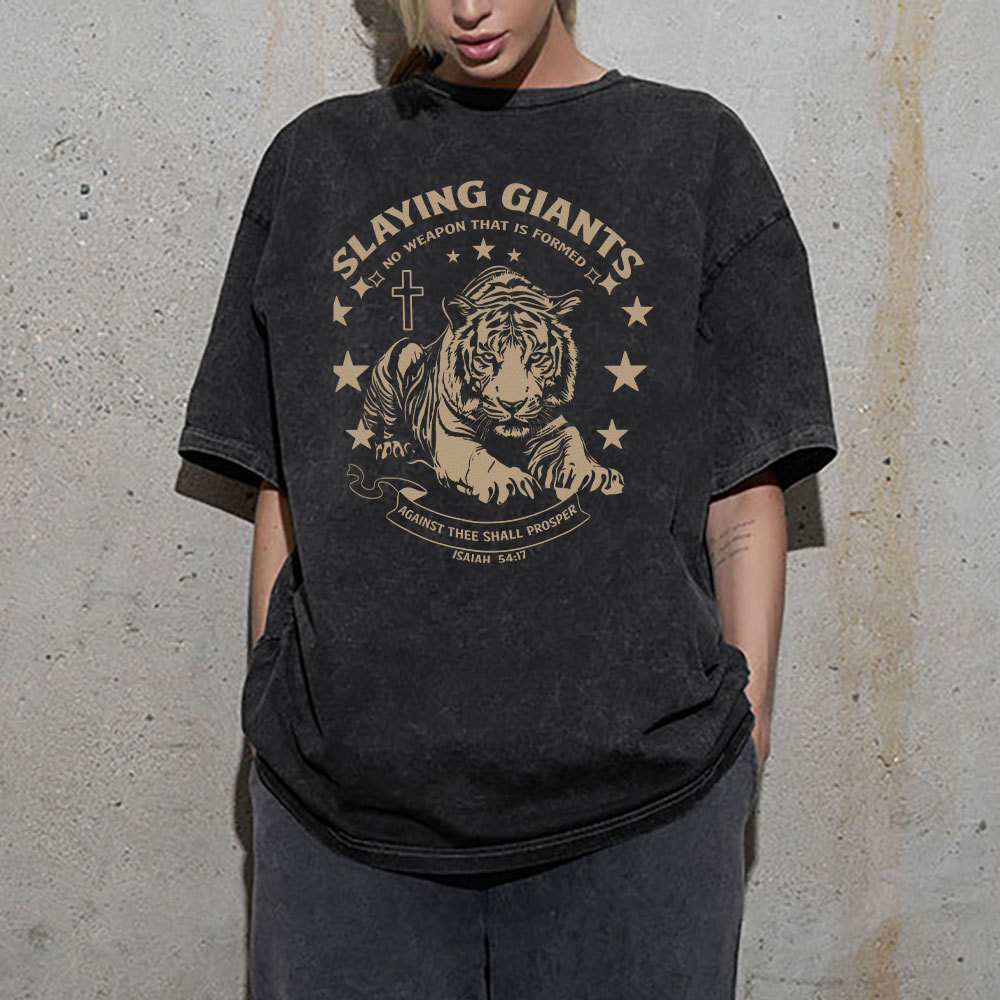 Slaying Giants Christian Washed T-Shirt