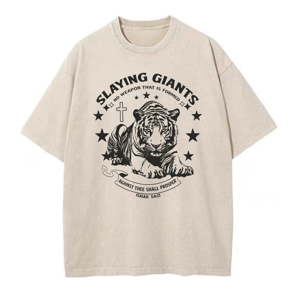 Slaying Giants Christian Washed T-Shirt