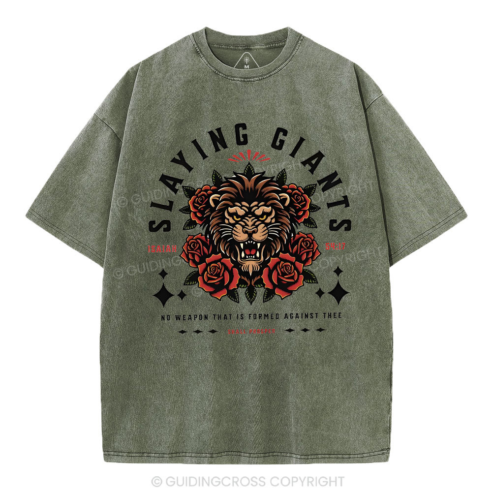 Slaying Giants Christian Washed T-Shirt