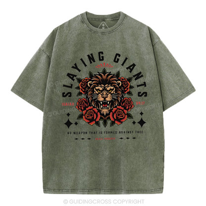Slaying Giants Christian Washed T-Shirt