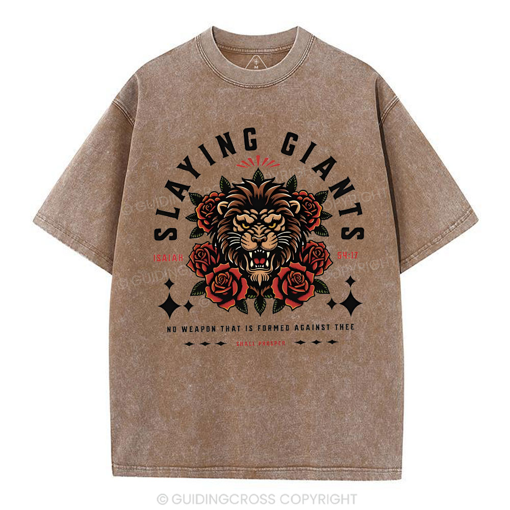 Slaying Giants Christian Washed T-Shirt