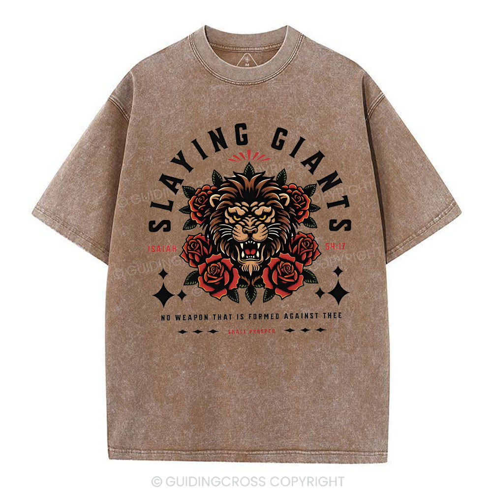 Slaying Giants Christian Washed T-Shirt