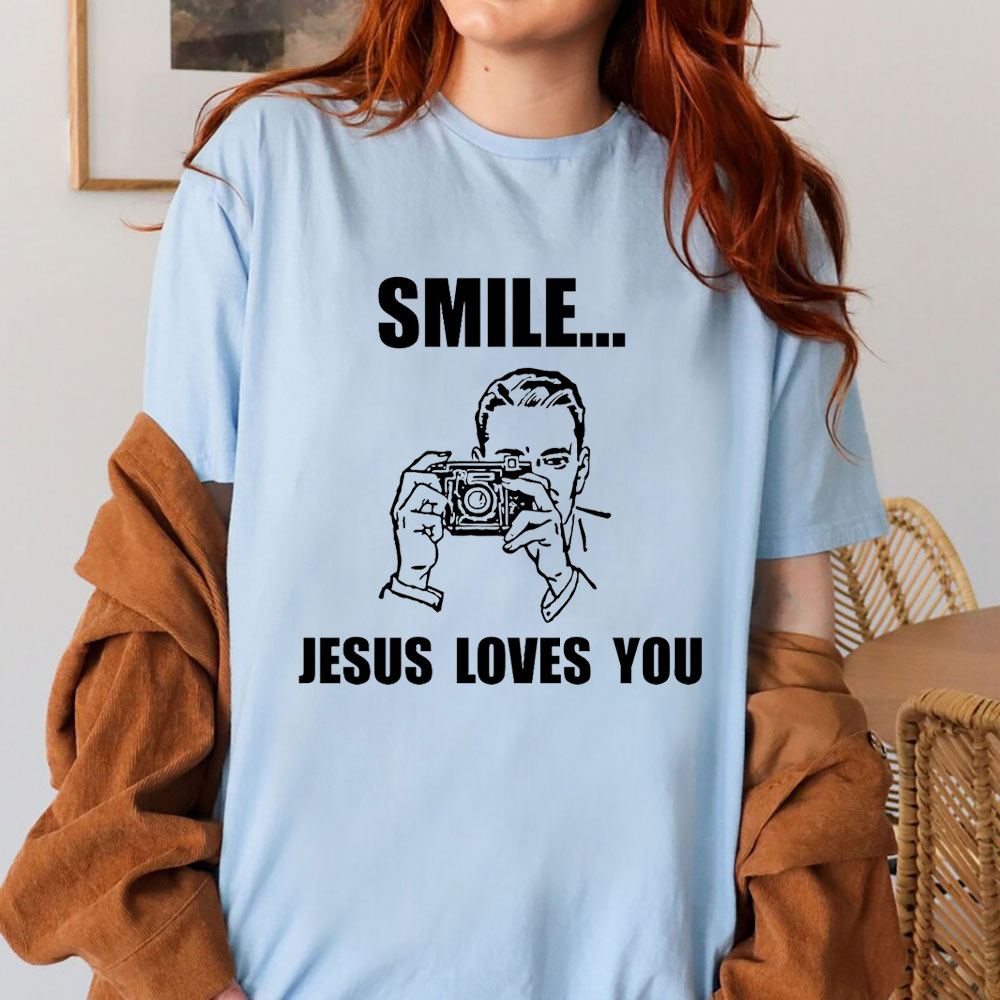 Smiling Jesus Painting T Shirt