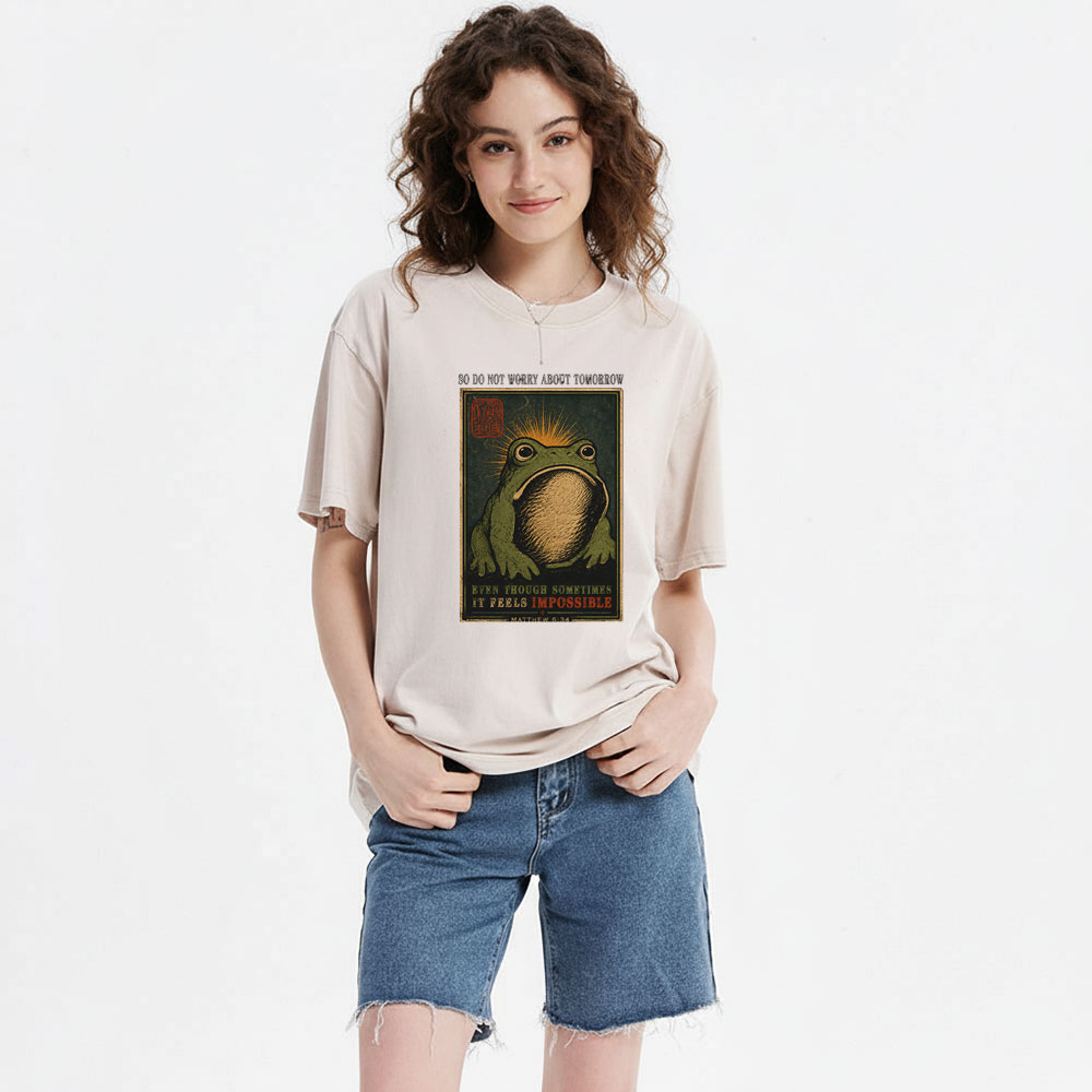 So Do Not Worry About Tomorrow Christian Washed T-Shirt