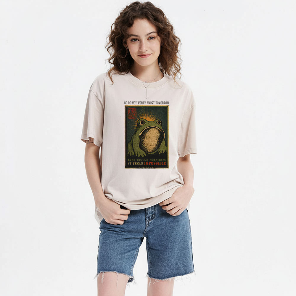 So Do Not Worry About Tomorrow Christian Washed T-Shirt