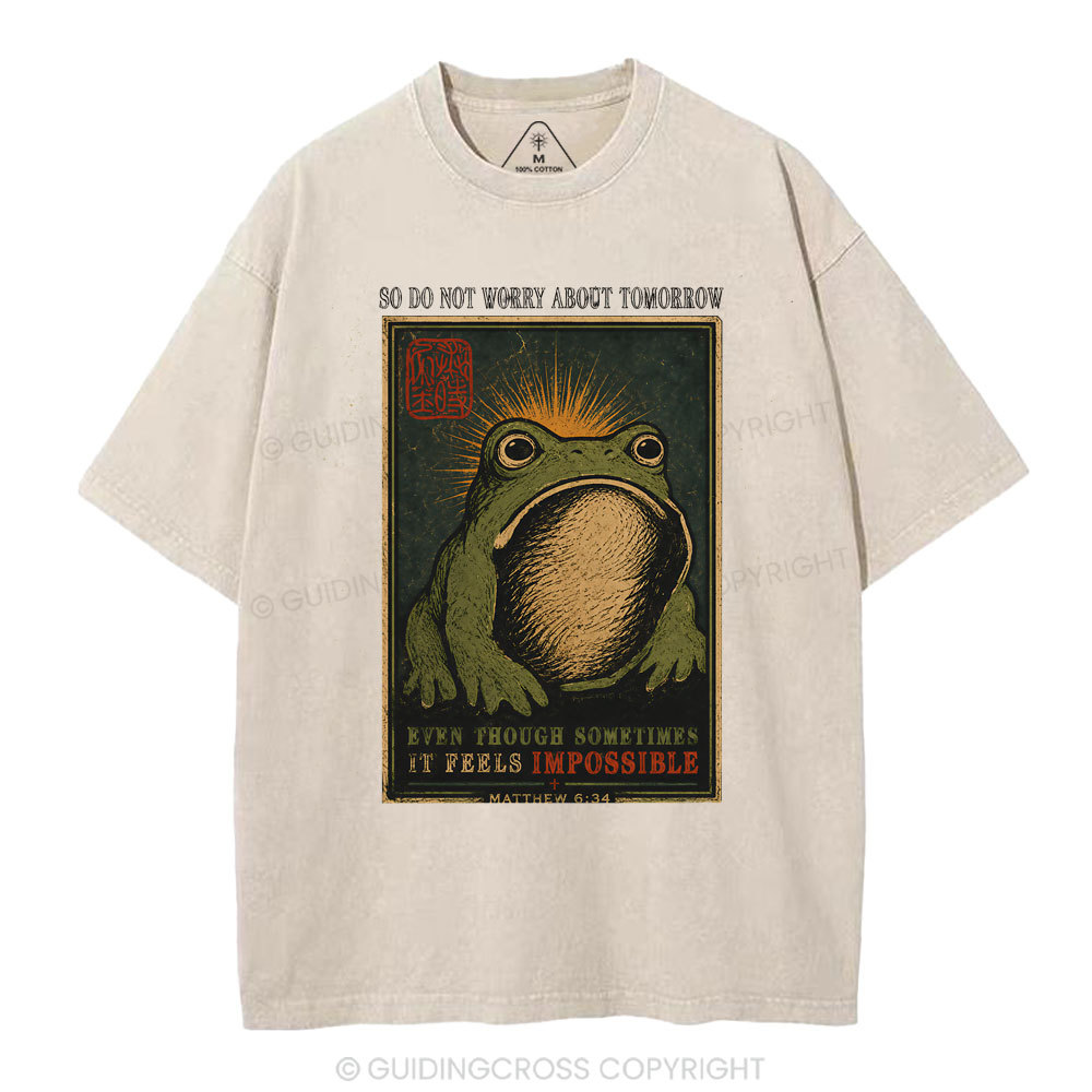 So Do Not Worry About Tomorrow Christian Washed T-Shirt