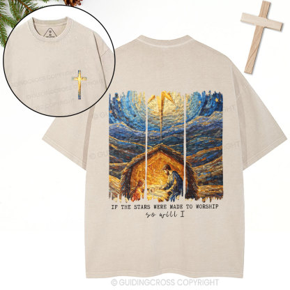 So Will I Christian Christmas Washed T-Shirt