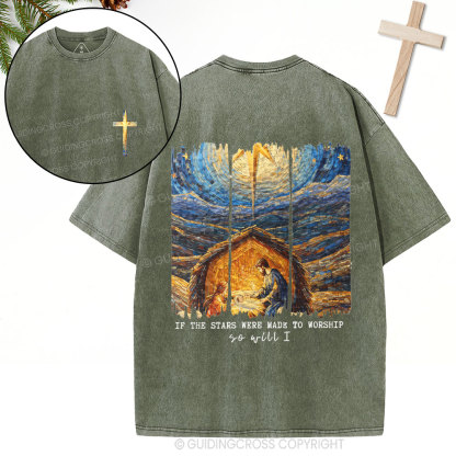 So Will I Christian Christmas Washed T-Shirt