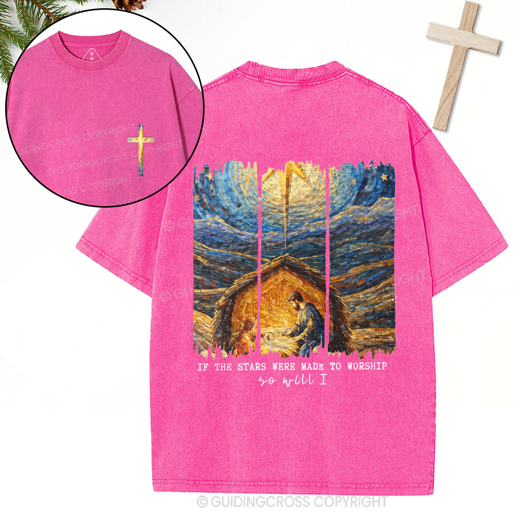 So Will I Christian Christmas Washed T-Shirt