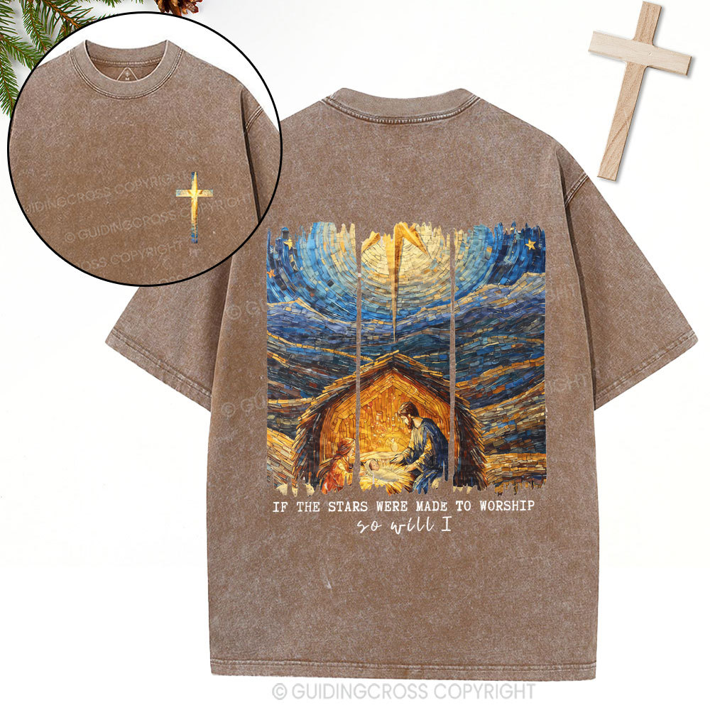 So Will I Christian Christmas Washed T-Shirt