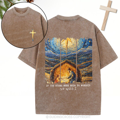 So Will I Christian Christmas Washed T-Shirt