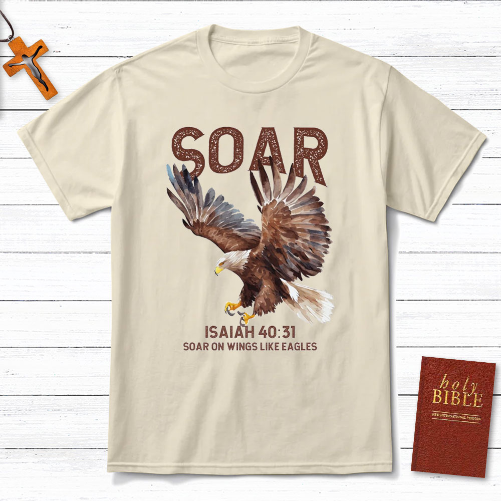 Soar On Wings Like Eagles Mens Christian T-Shirt