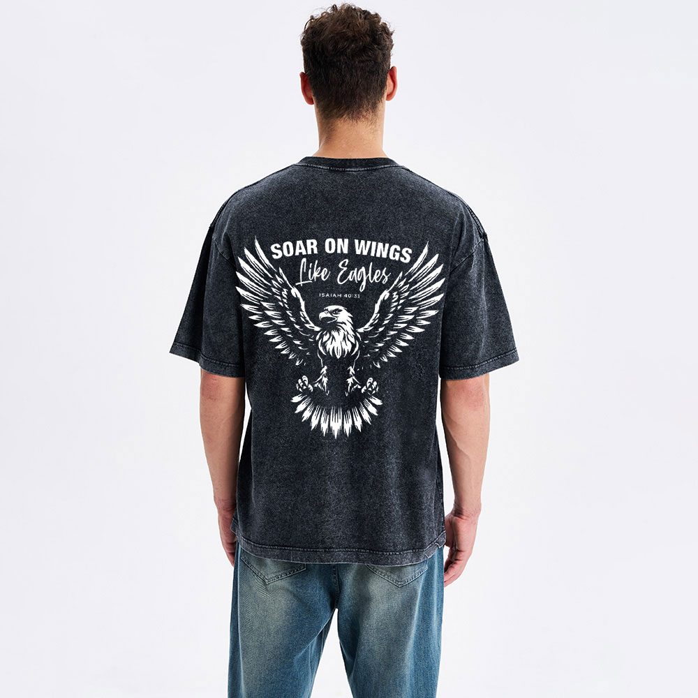 Soar On Wings Christian Washed T-Shirt