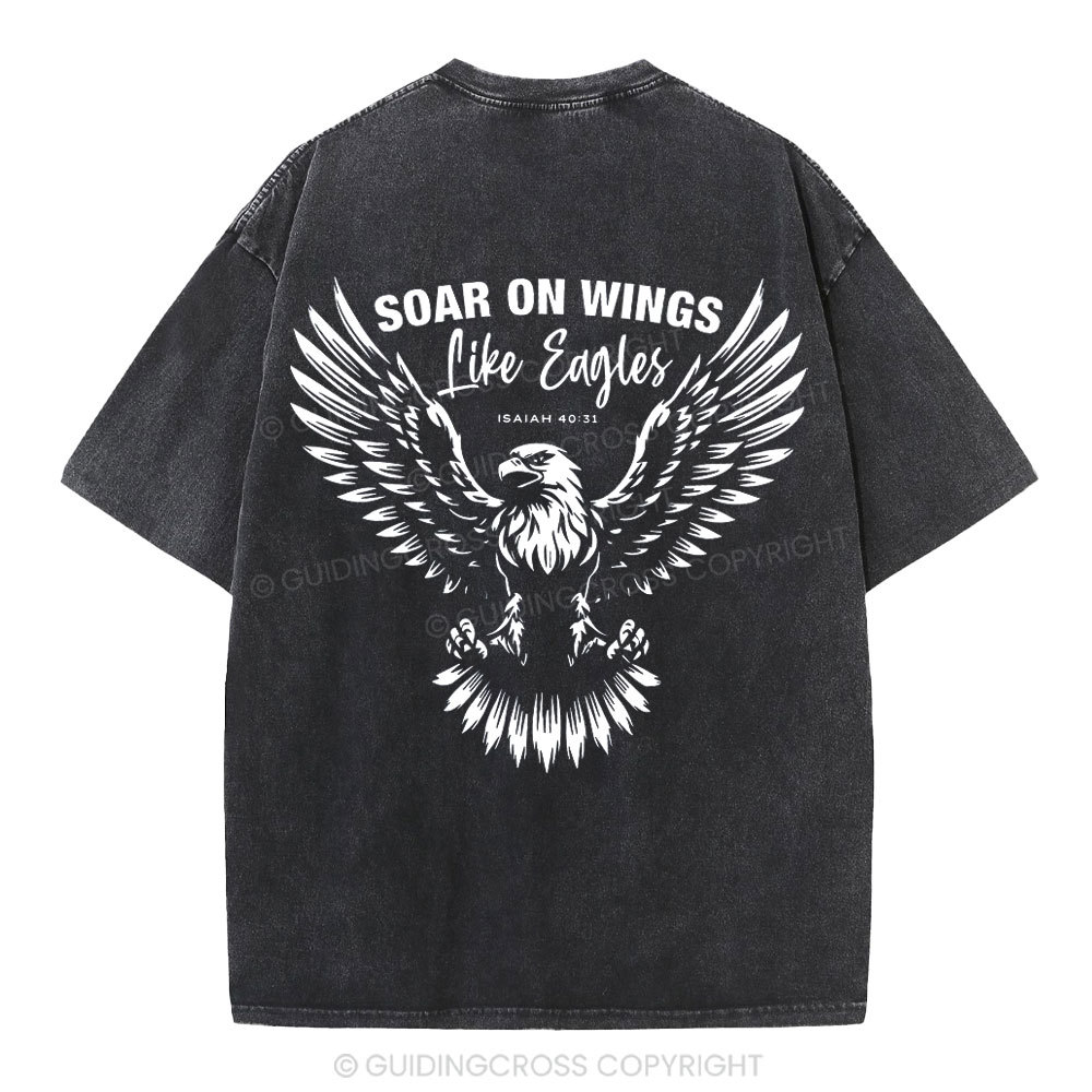 Soar On Wings Christian Washed T-Shirt