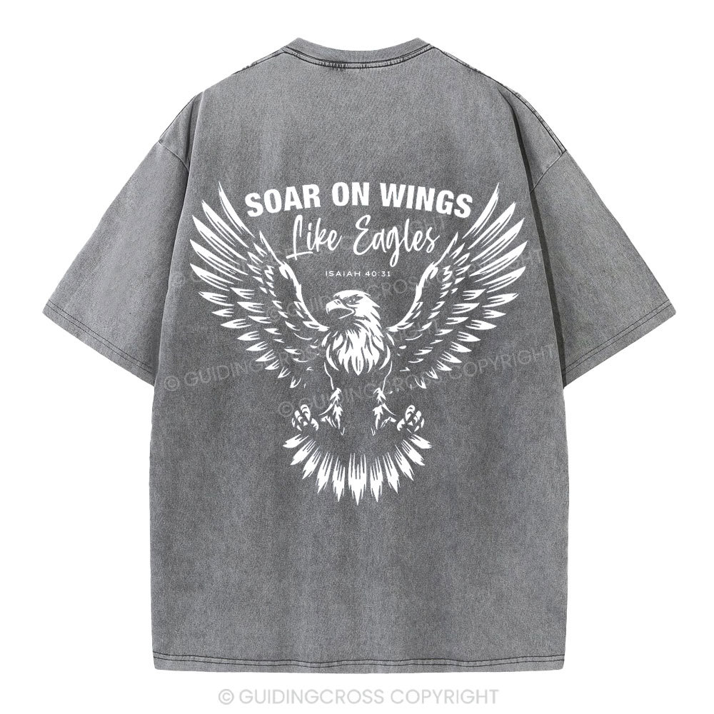 Soar On Wings Christian Washed T-Shirt