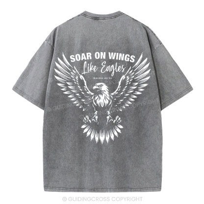Soar On Wings Christian Washed T-Shirt