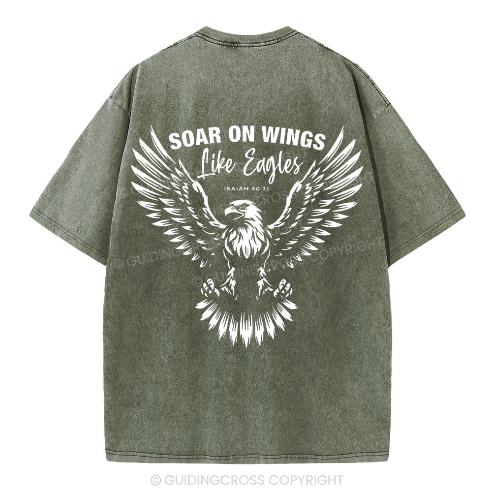 Soar On Wings Christian Washed T-Shirt