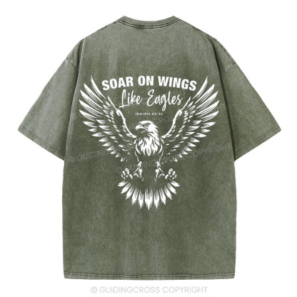 Soar On Wings Christian Washed T-Shirt