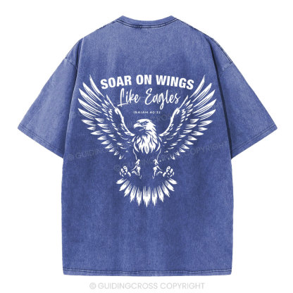 Soar On Wings Christian Washed T-Shirt