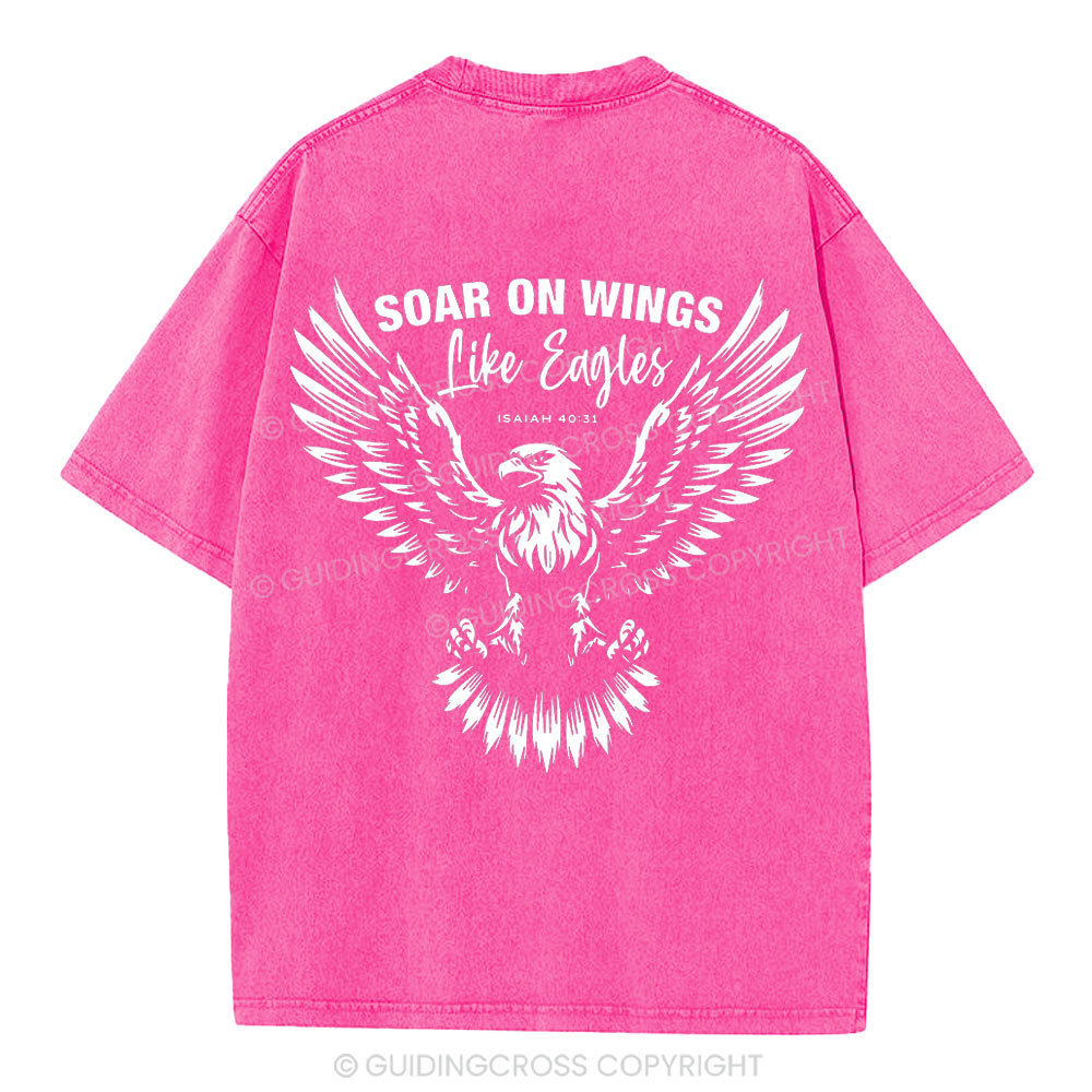 Soar On Wings Christian Washed T-Shirt