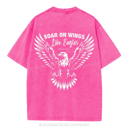 Soar On Wings Christian Washed T-Shirt