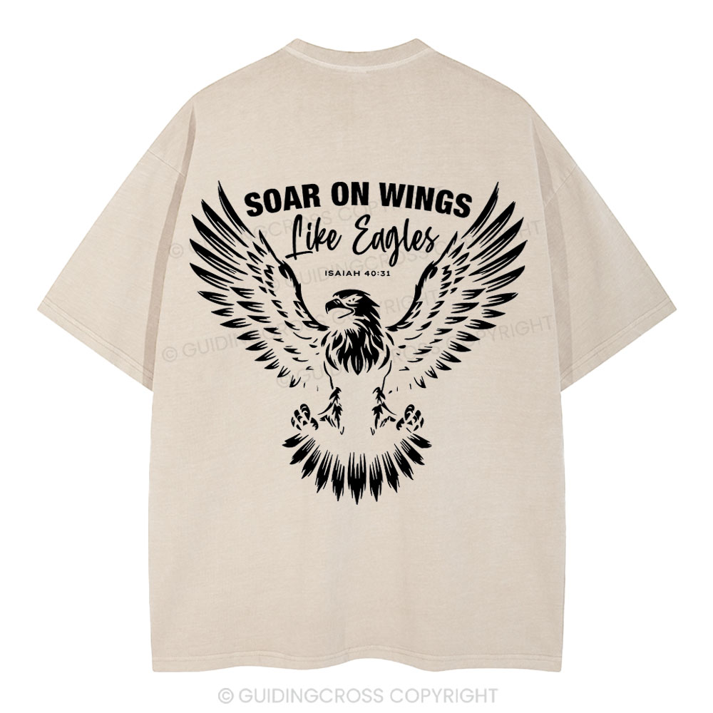 Soar On Wings Christian Washed T-Shirt