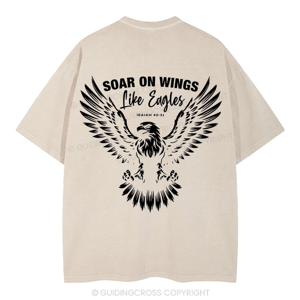 Soar On Wings Christian Washed T-Shirt