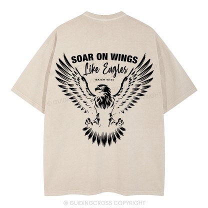 Soar On Wings Christian Washed T-Shirt