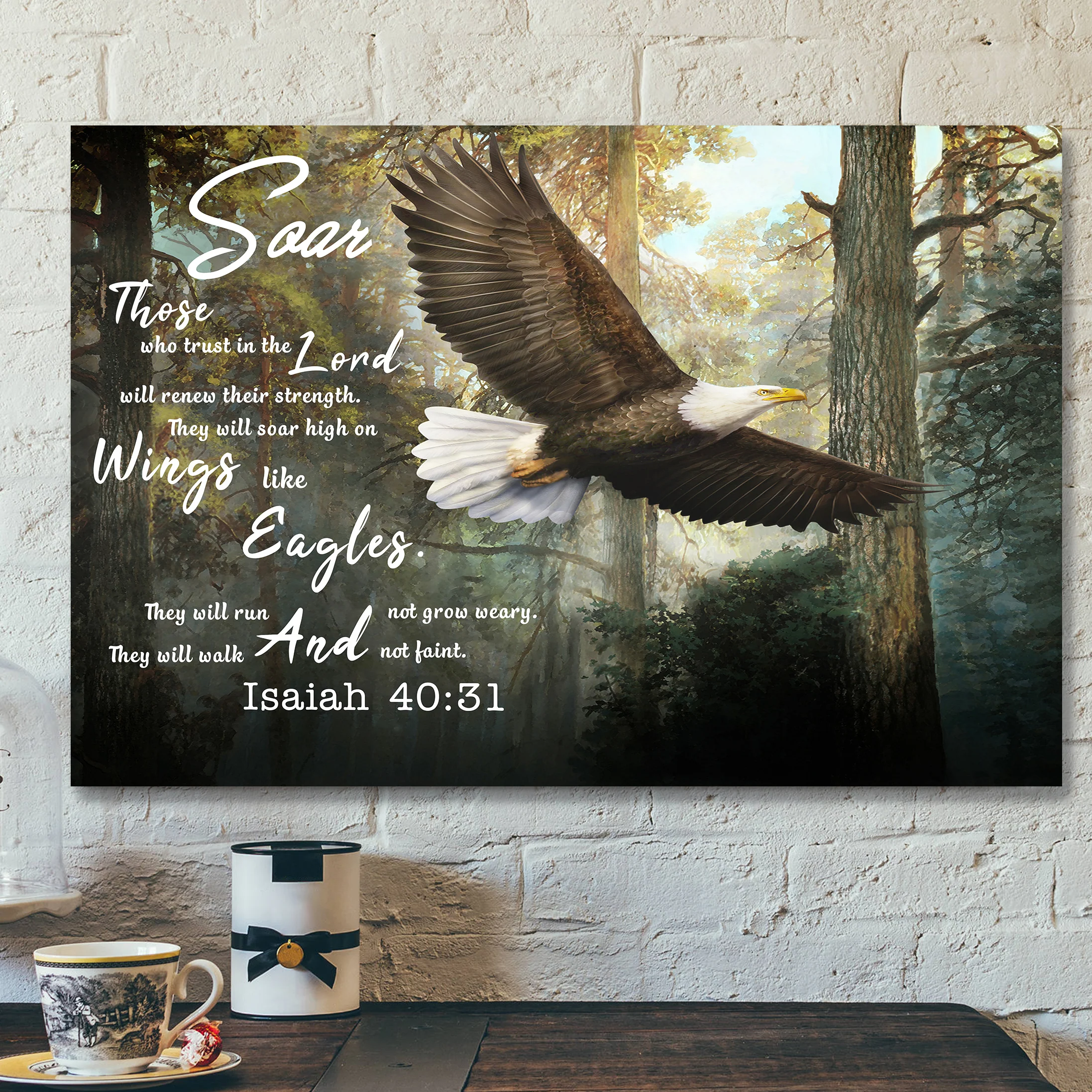 Soar On Wings Like Eagles Canvas Wall Art