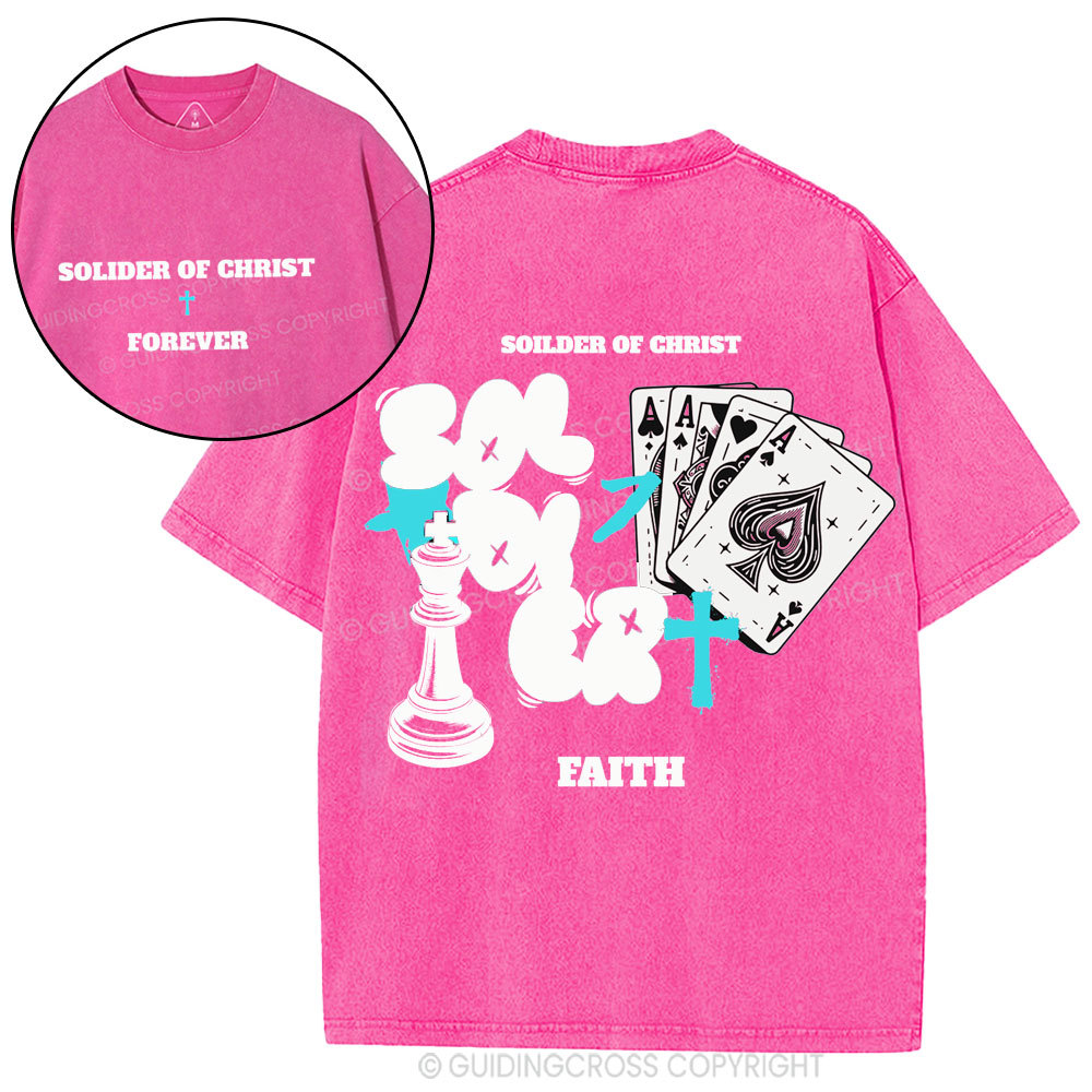 Solder Of Christ Faith Christian Washed T-Shirt