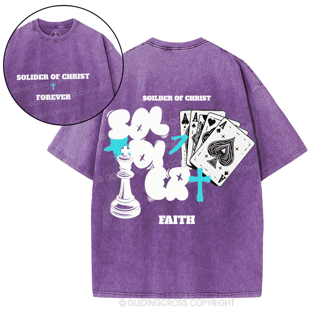 Solder Of Christ Faith Christian Washed T-Shirt