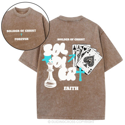 Solder Of Christ Faith Christian Washed T-Shirt