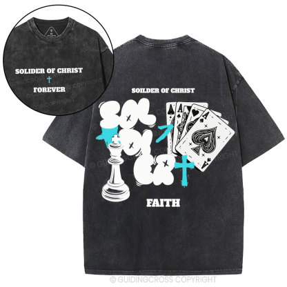 Solder Of Christ Faith Christian Washed T-Shirt