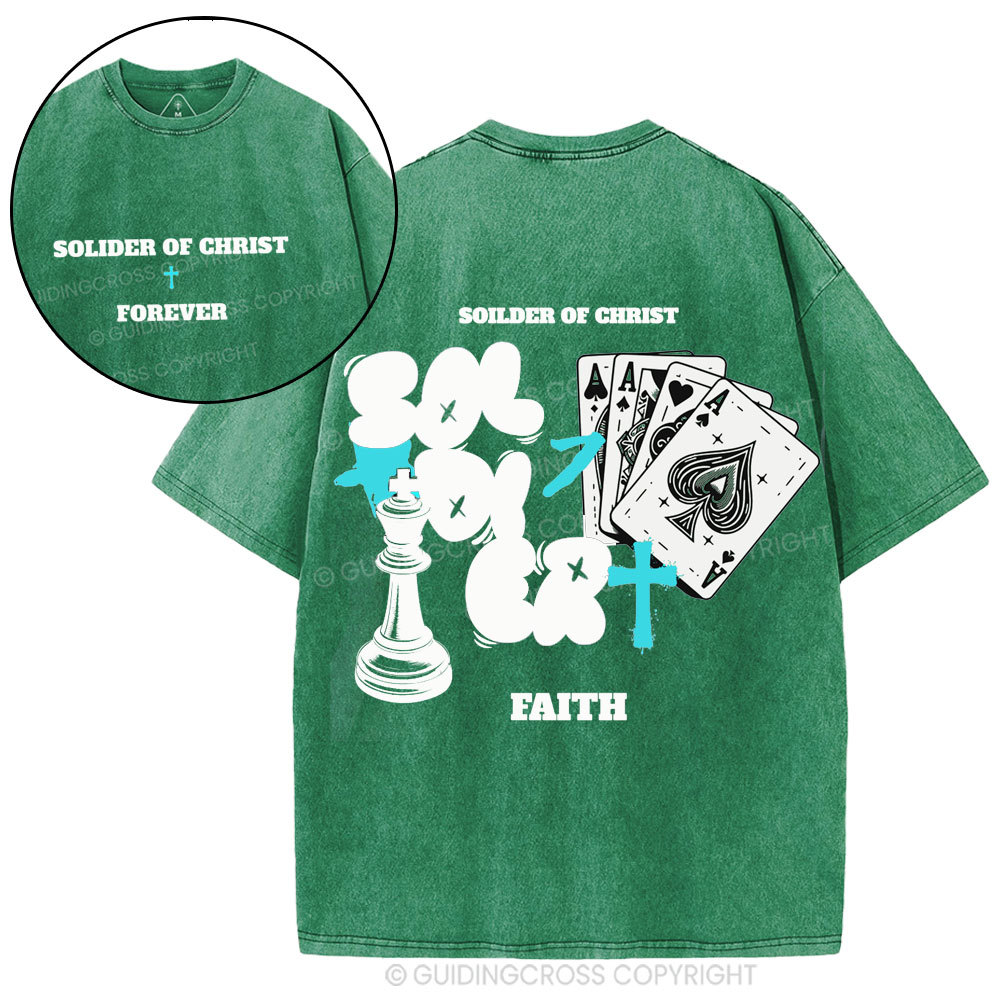 Solder Of Christ Faith Christian Washed T-Shirt