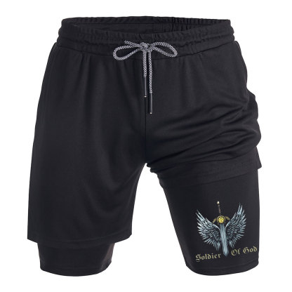 Solvier Of God Christian Performance Shorts