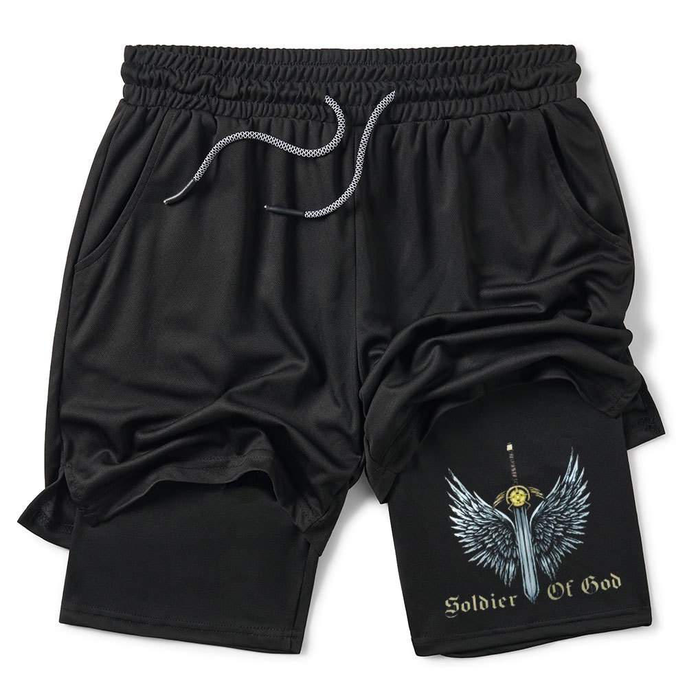 Solvier Of God Christian Performance Shorts