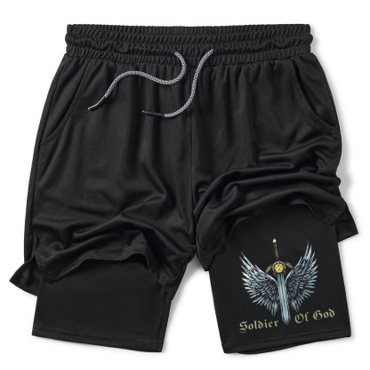 Solvier Of God Christian Performance Shorts