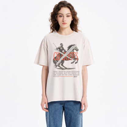 Some Trust In Charoiots&Some In Horses Christian Washed T-Shirt