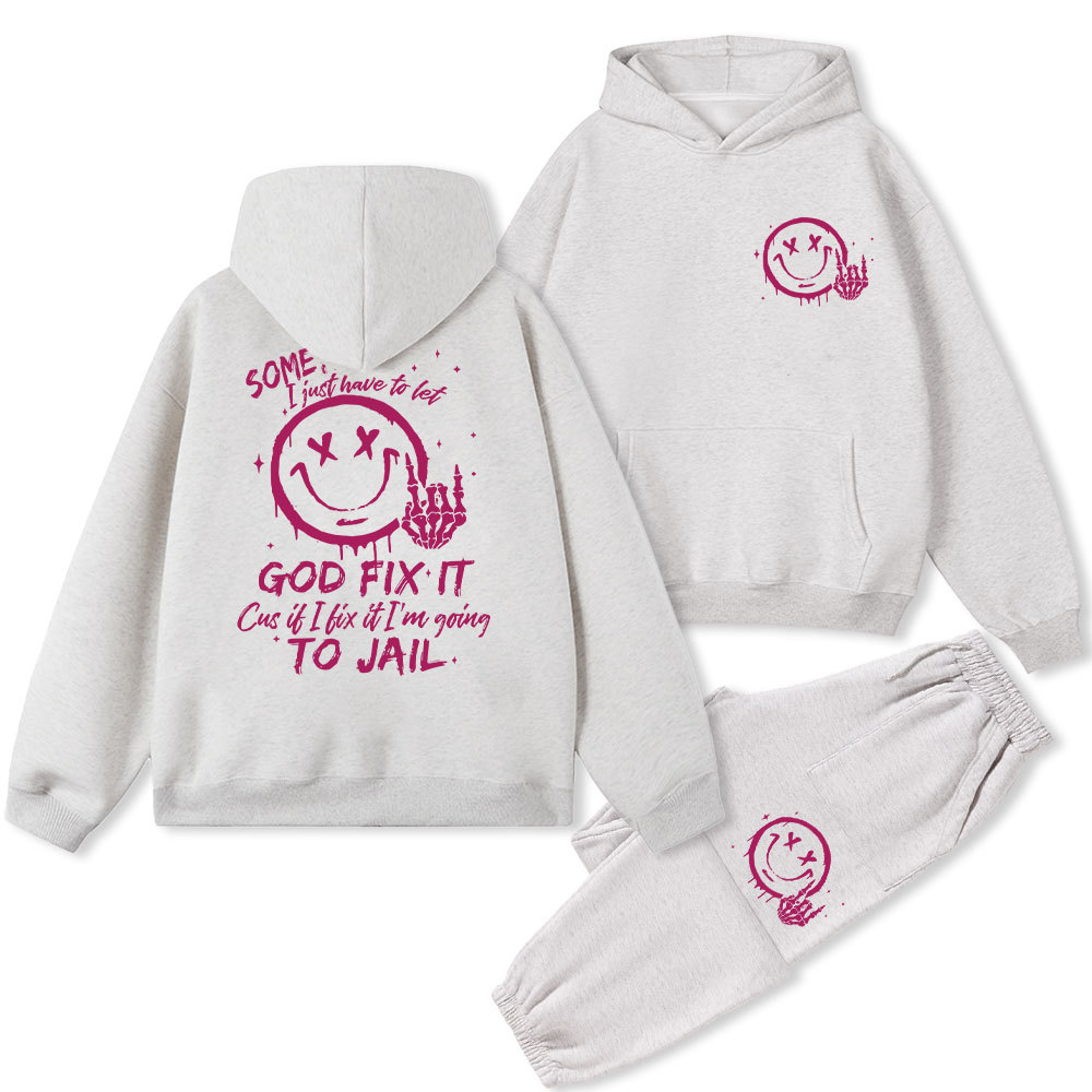 Sometimes I Just Have To Let Christian Fleece Hoodie Set