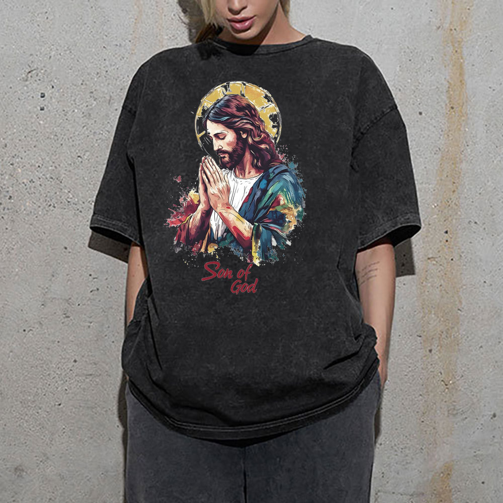 Son Of God Christian Washed T-Shirt