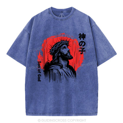 Son Of God Jesus Christian Washed T-Shirt