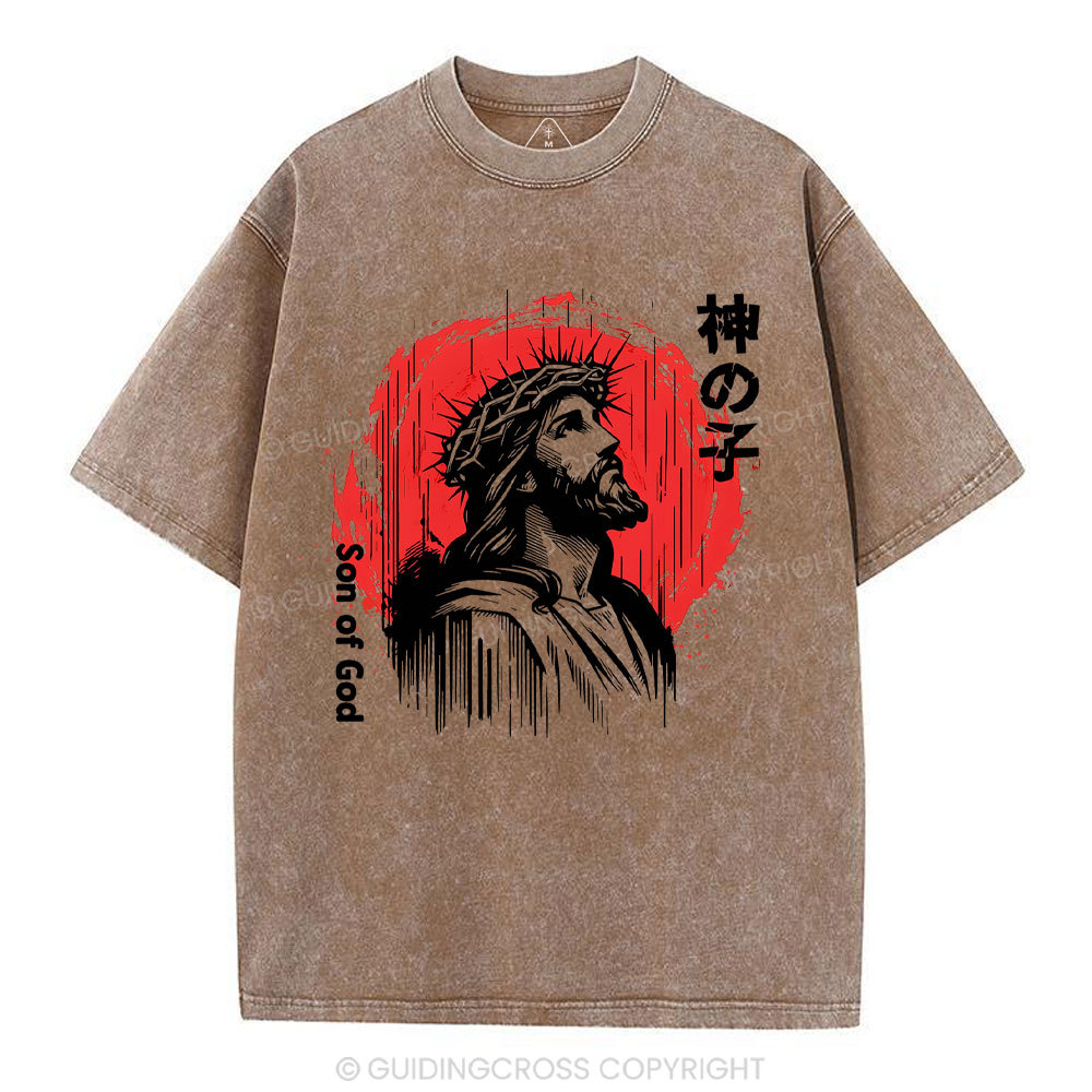 Son Of God Jesus Christian Washed T-Shirt