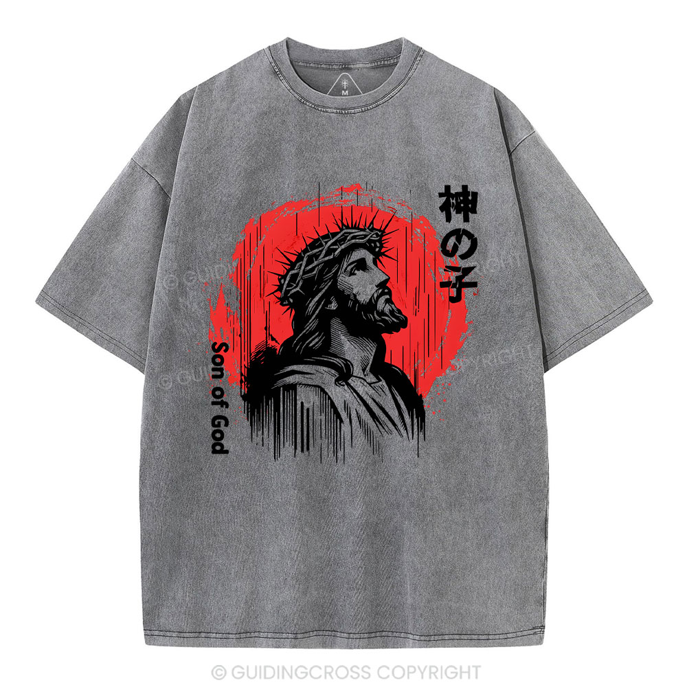 Son Of God Jesus Christian Washed T-Shirt