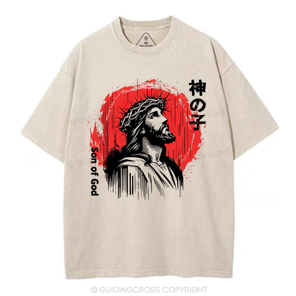 Son Of God Jesus Christian Washed T-Shirt